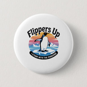 Funny Resist Pinguins Protest gegen Zölle 2 Button