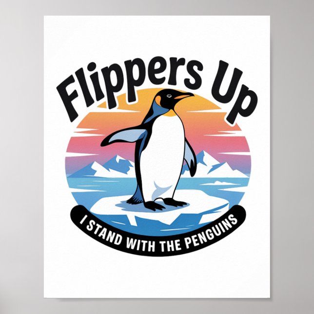 Funny Resist Pinguins Protest gegen Zölle 2 Poster (Vorne)