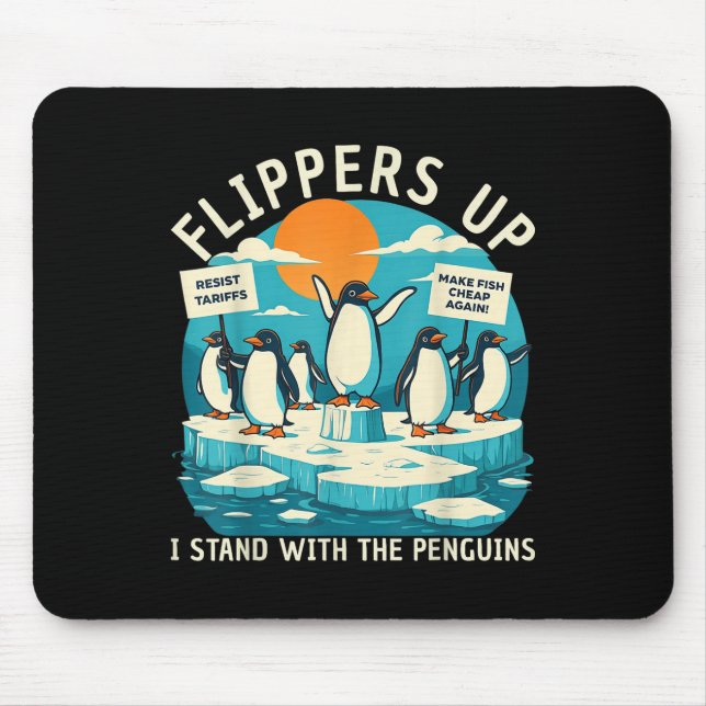 Funny Resist Pinguins Protest gegen Zölle Mousepad (Vorne)