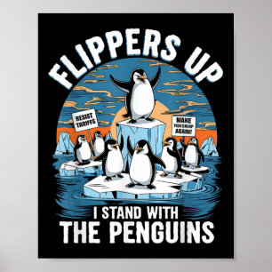 Funny Resist Pinguins Protest gegen Zölle Poster