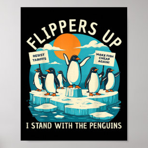 Funny Resist Pinguins Protest gegen Zölle Poster