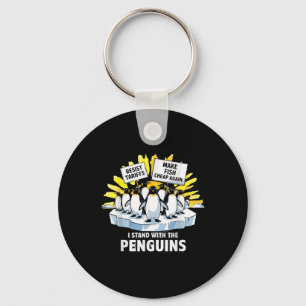 Funny Resist Pinguins Protest gegen Zölle Schlüsselanhänger