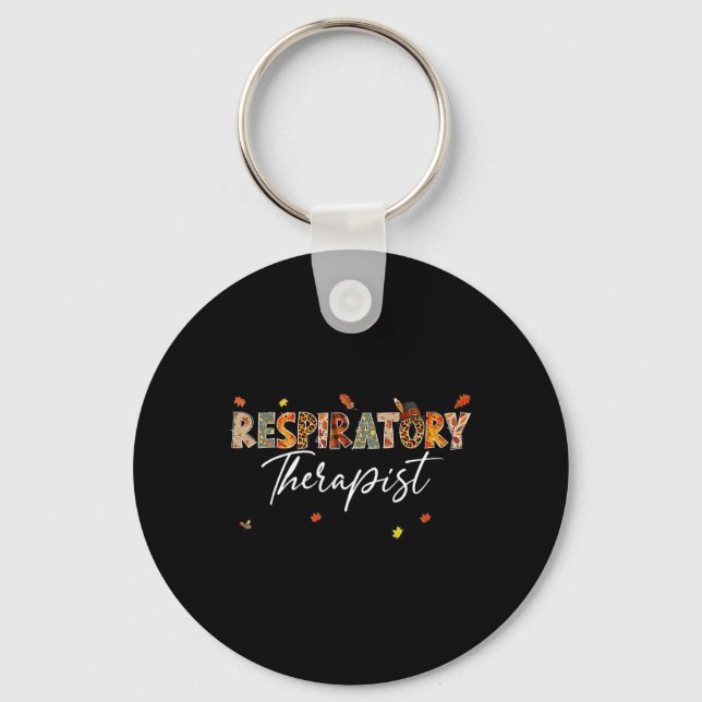 Funny Respiratory Therapist Pumpkin Autumn Tree Fa Schlüsselanhänger (Vorderseite)