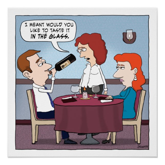 Funny Restaurant Wine Chugger Poster (Vorderseite)