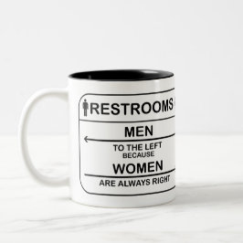 Funny Restroom Quotes - Männer und Frauen Zweifarbige Tasse