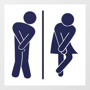 Funny Restroom Sign Fensteraufkleber