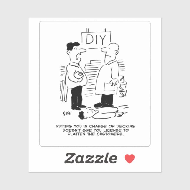 Funny Retail Store Cartoon. Aufkleber (Blatt)