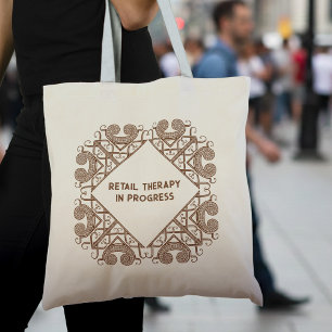 Funny Retail Therapy in Progress Celtic Tribal Tragetasche