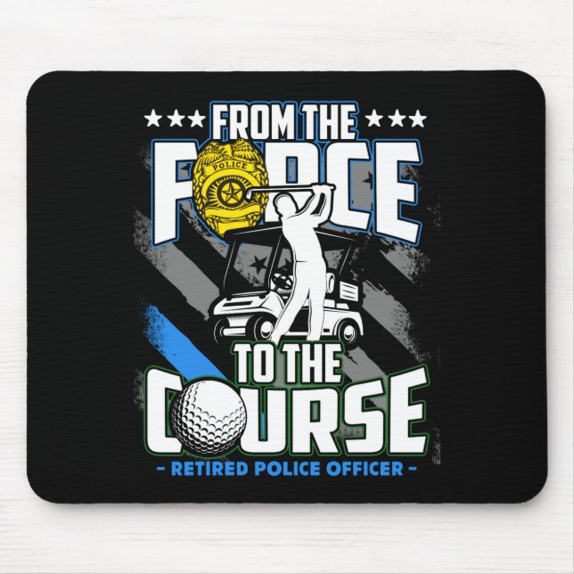Funny Retired Lice Officer Golf Retirement Gift  Mousepad (Vorne)