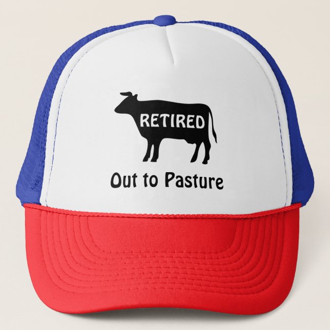 Funny Retirement Cow Out to Pasta Sprichwort Truckerkappe (Vorderseite)