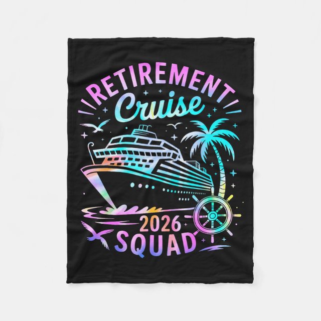 Funny Retirement Cruise 2026 Squad Tie Dye Retired Fleecedecke (Vorderseite)