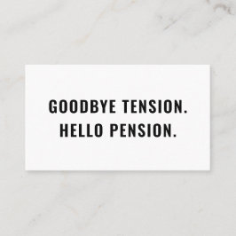 Funny Retirement Gag Auf Wiedersehen Tension Hallo Visitenkarte
