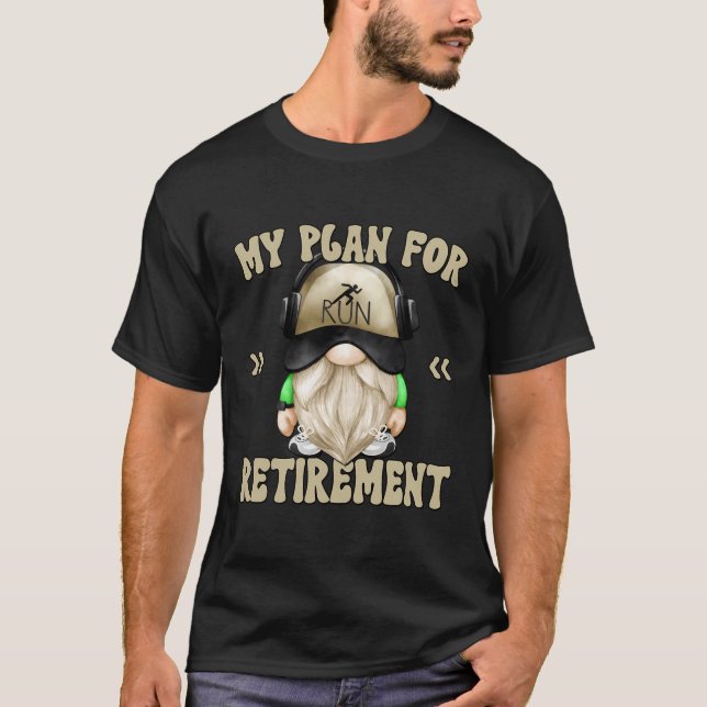 Funny Retirement Gnome Vater für Runners Ruhestätt T-Shirt (Vorderseite)