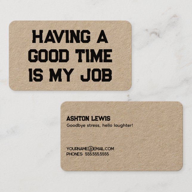 Funny Retirement Kraft Business Card Visitenkarte (Vorne/Hinten)
