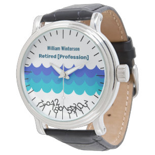 Funny Retirement Personalisiert Name Jumble Zahlen Armbanduhr