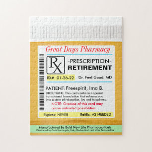 Funny Retirement Prescription RX