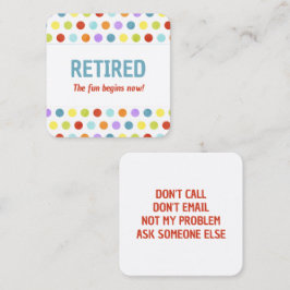 Funny Retirement Quadratische Visitenkarte