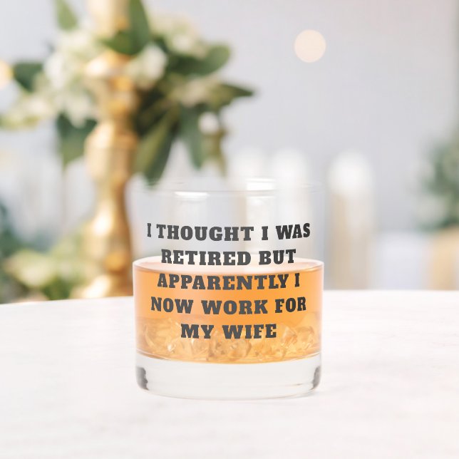 Funny Retirement Retiree Spaß Husband Ehefrau Whiskyglas (Insitu (Hochzeit))