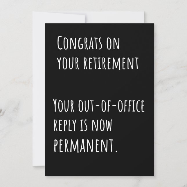 Funny Retirement Sarcastic Congratulations Card Dankeskarte (Vorderseite)