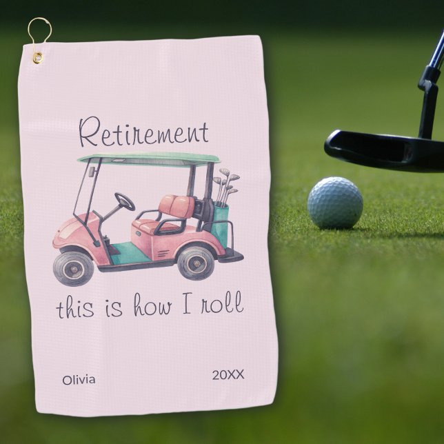 Funny Retirement This Is How I Roll Golf Cart Gift Golfhandtuch (Von Creator hochgeladen)