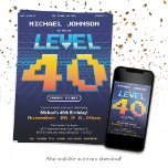 Funny Retro 80er 40. Geburtstag Party Einladung<br><div class="desc">Funny Retro 80er 40. Geburtstag Party Einladung. Mit unserem elektrisierenden Einladungs-Design, das von den 80er-Retro-Spielbildschirmen inspiriert wird, bereiten wir uns darauf vor, einen Meilenstein zu feiern. Dieses einladende Design mit lebhaften Farben und nostalgischer Grafik bringt die Spannung und den Spaß des Spielens direkt zu Ihrer Feier. Ob Sie ein die...</div>