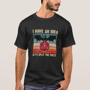 Funny Retro 80er Split Das Party - Dragon D20 T-Shirt