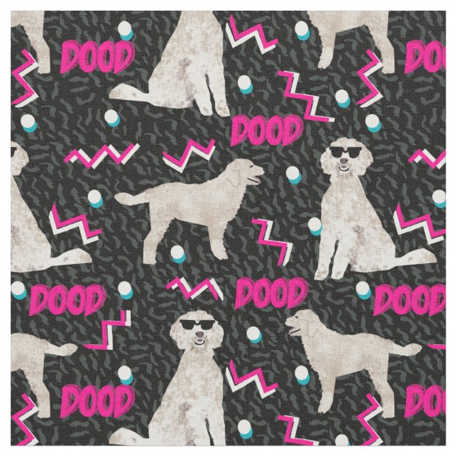 Funny Retro 80's Goldendoodle tissu de poitrine (Fermer)