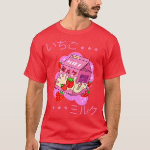 Funny Retro 90er japanische Kawaii Strawberry Milk T-Shirt