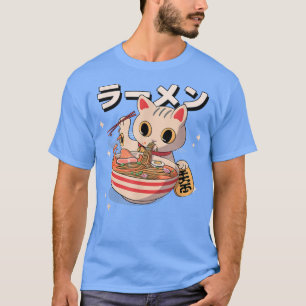 Funny Retro 90s Japanisch Kawaii Ramen Cat Design T-Shirt
