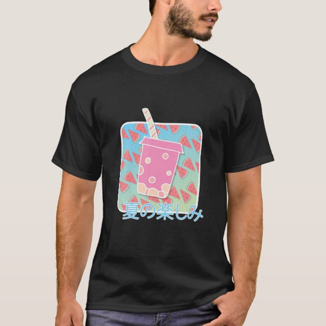 Funny Retro 90S Japanisch Kawaii Sommer Wassermelo T-Shirt (Vorderseite)