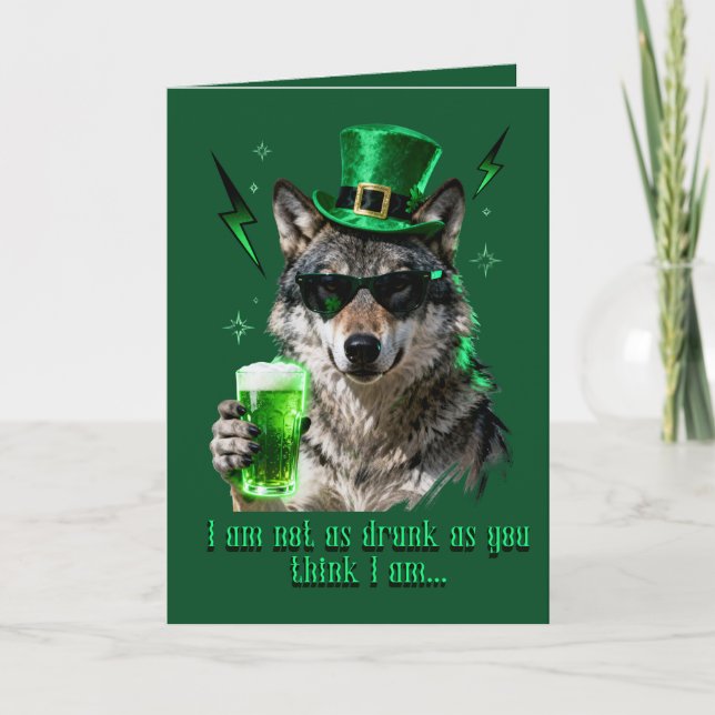 Funny Retro 90s St. Patricks Card – For Him Karte (Vorderseite)