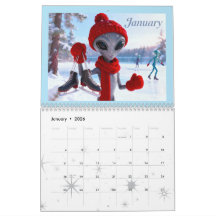 Funny Retro Alien Calendar - Außerirdischen unter 