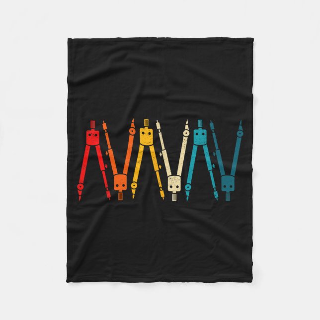 Funny Retro Architect Comp Rainbow Design  Fleecedecke (Vorderseite)