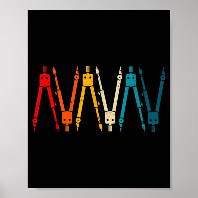 Funny Retro Architect Comp Rainbow Design  Poster (Vorne)