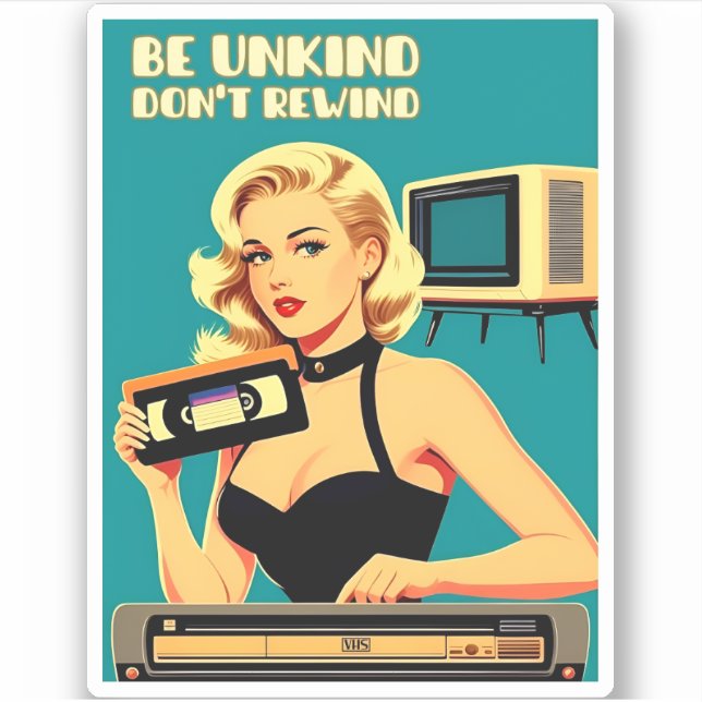 Funny Retro Art 80er Don't Rewind VHS Tape Aufkleber (Vorderseite)