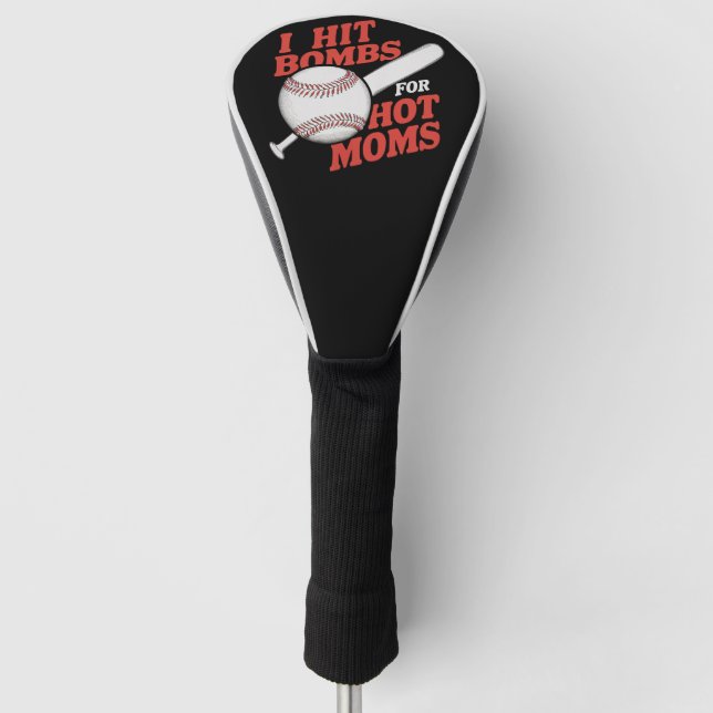 Funny Retro Baseball ich treffen Bomben für heiße  Golf Headcover (Vorderseite)