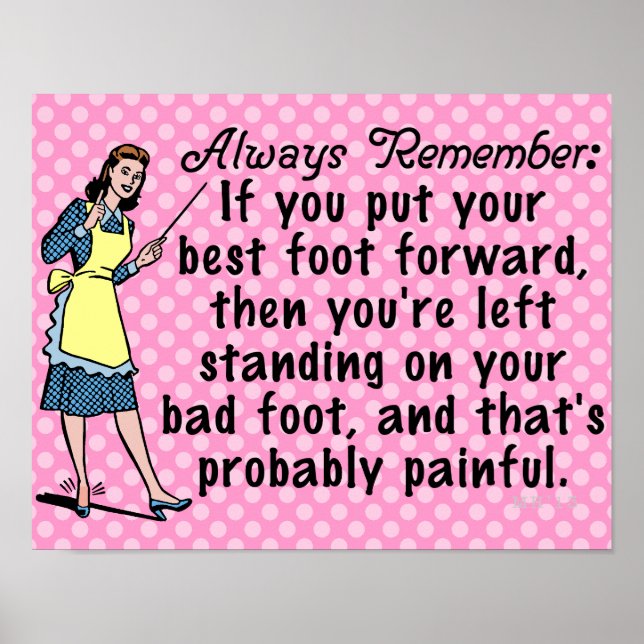 Funny Retro Beste Foot Demotivation Poster (Vorne)