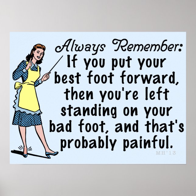 Funny Retro Beste Foot Demotivation Poster (Vorne)