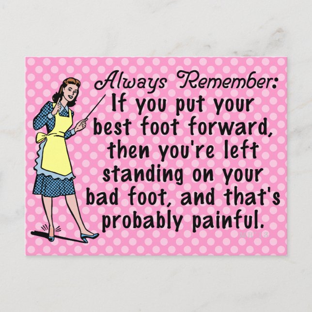 Funny Retro Beste Foot Demotivation Postkarte (Vorderseite)