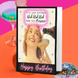Funny Retro Birthday Card Best Friend-Sassy-Prosec Karte