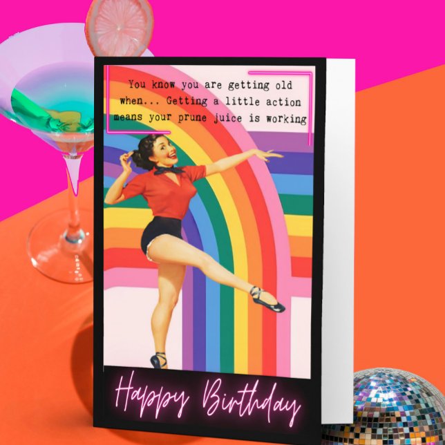Funny Retro Birthday Card Best Friend-Sassy-Prune Karte (Von Creator hochgeladen)