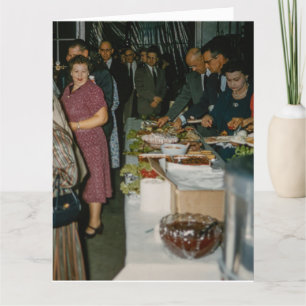 FUNNY RETRO BIRTHDAY POTLUCK SUPPER CARD DANKESKARTE