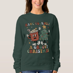 Funny Retro Boho Haben Sie selbst ein Groovy Weihn Sweatshirt