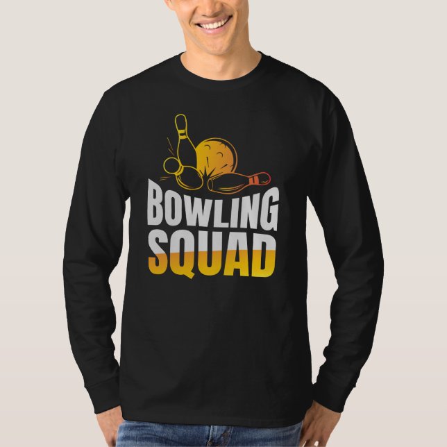 Funny Retro Bowling Squad Team Herren Langschläfch T-Shirt (Vorderseite)