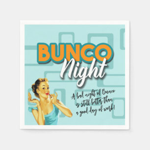 Funny Retro Bunco Night Serviette