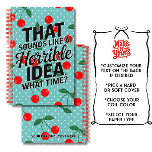 Funny Retro Cherries Horrible Ideenangebot Notizbuch