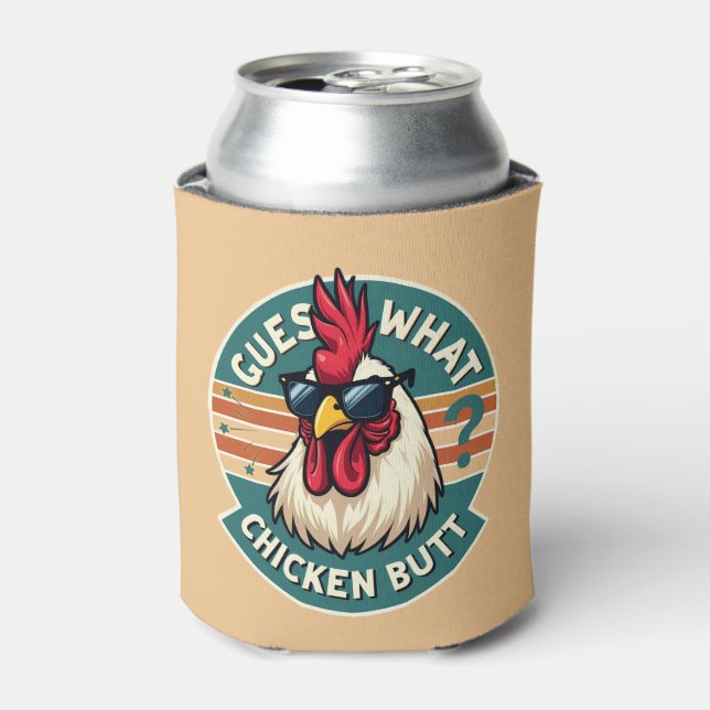 Funny Retro Chicken Butt Joke Design Dosenkühler (Kanne Vorderseite)