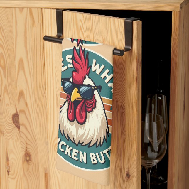 Funny Retro Chicken Hintern Jodesign Geschirrtuch (Drittel gefaltet)