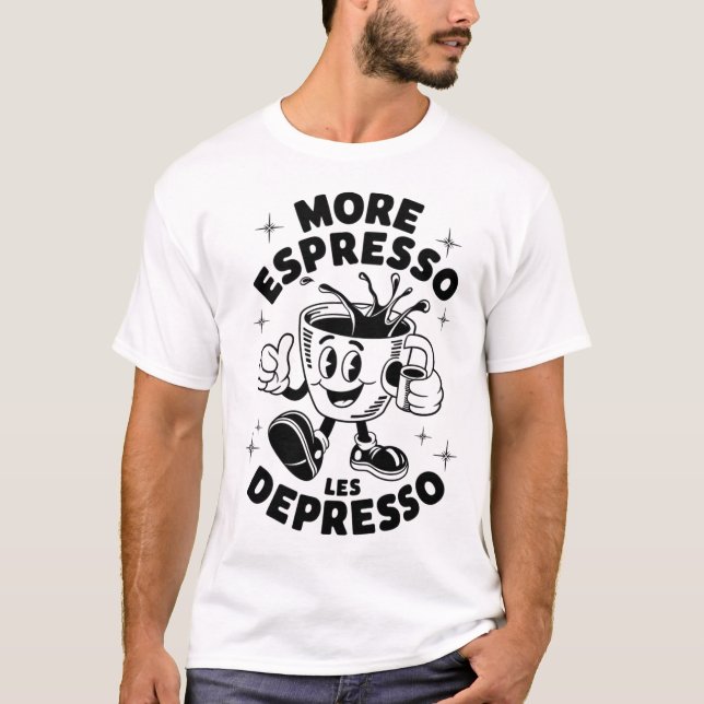 Funny Retro Coffee Cartoon T-Shirt (Vorderseite)