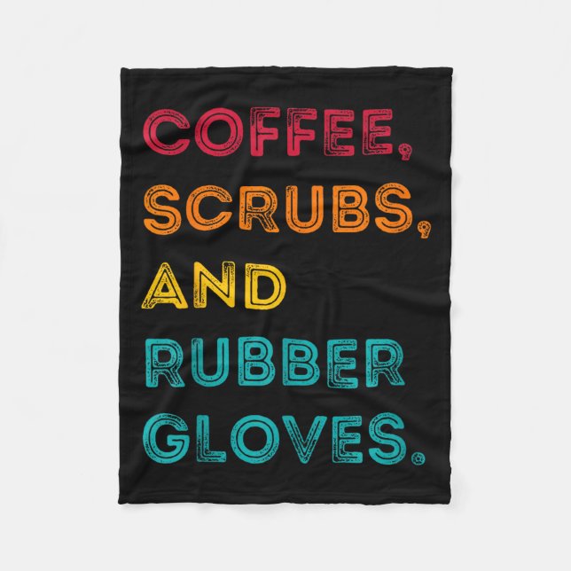 Funny Retro Coffee Scrubs Rubber Gloves Nurse Doct Fleecedecke (Vorderseite)